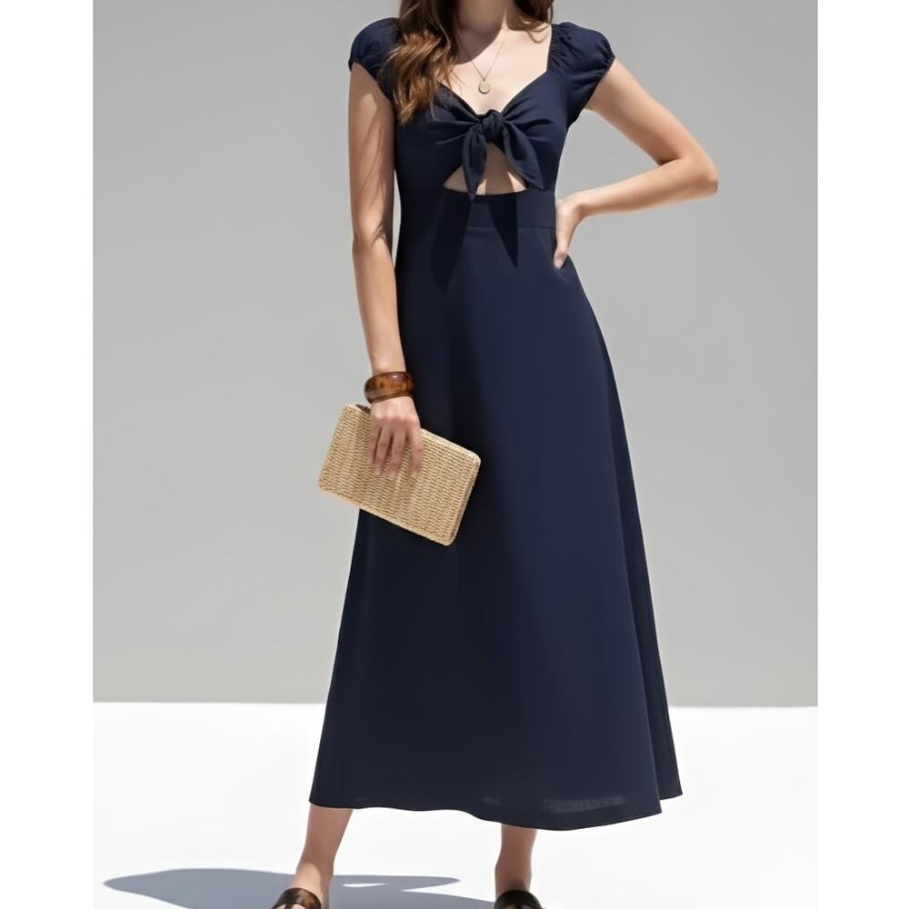 Vici Free People Style Linen Cutout Maxi Dress M Sorority Rush NWT